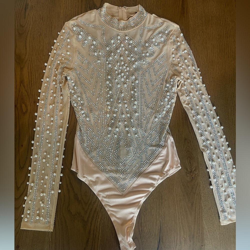 Banjul Pearl Mesh Long Sleeve Bodysuit